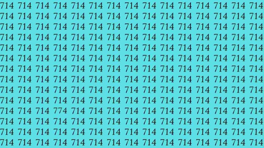 Optical Illusion: If you have sharp eyes find 774 among 714 in 8 Seconds?