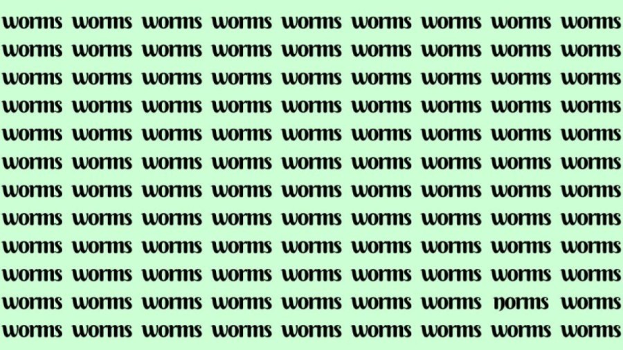 Observation Skill Test: If you have Eagle Eyes find the Word Norms among Worms in 20 Secs