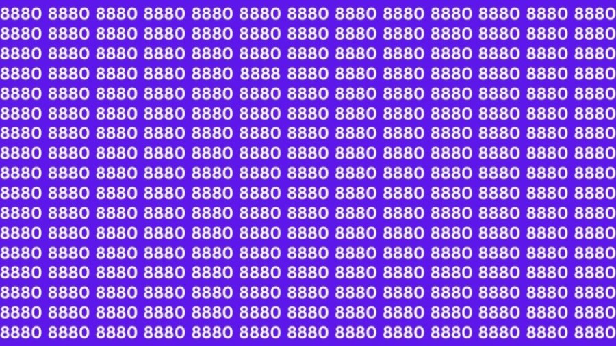 Optical Illusion Brain Test: If you have Eagle Eyes Find the Number 8888 among 8880 in 15 seconds?