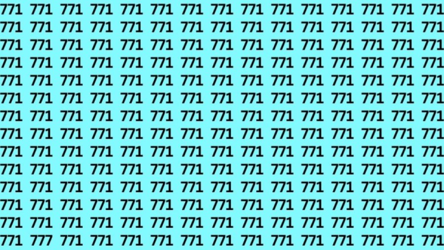 Observation Skills Test: If you have Keen Eyes Find the Number 777 among 771 in 15 Secs