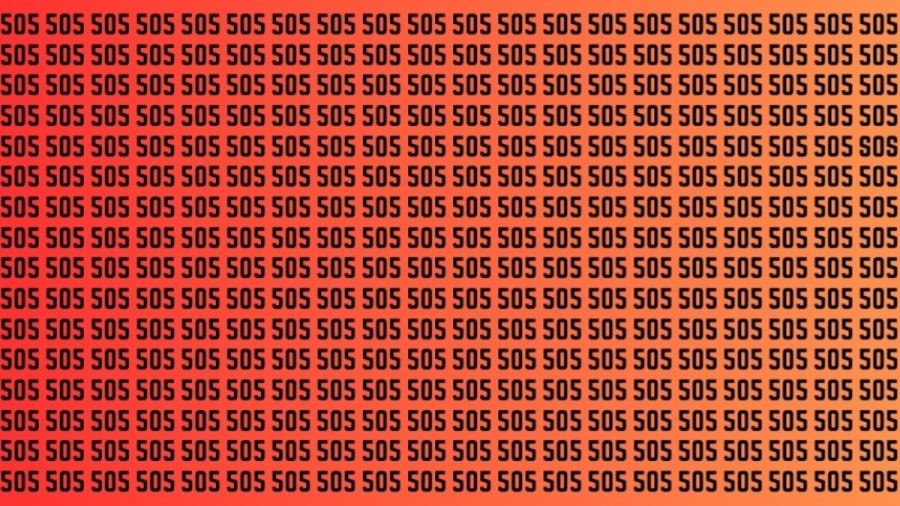 Optical Illusion Eye Test: If you have Hawk Eyes find the Word SOS among the number 505 in 15 Secs