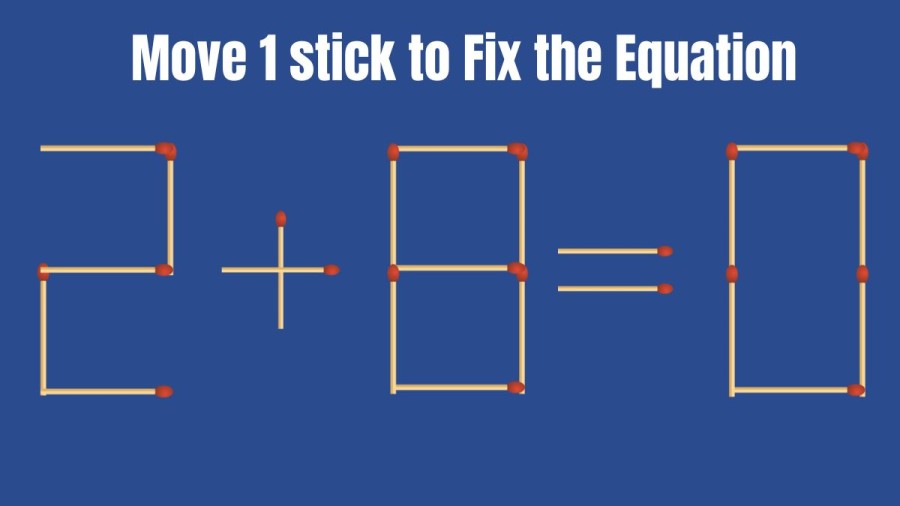 Brain Teaser: Move 1 Stick to Fix the Equation in 10 Secs