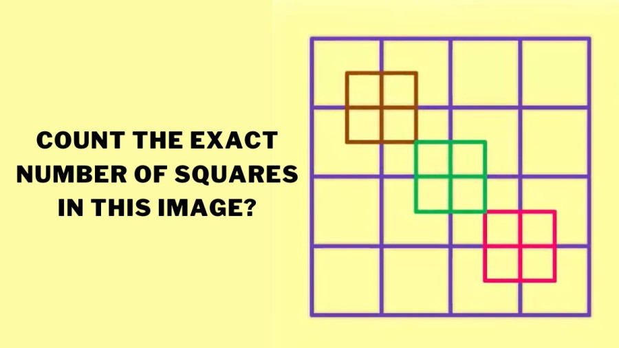 Brain Teaser: Only those with Good Observation Skills can Count the Exact Number of Squares in this Image