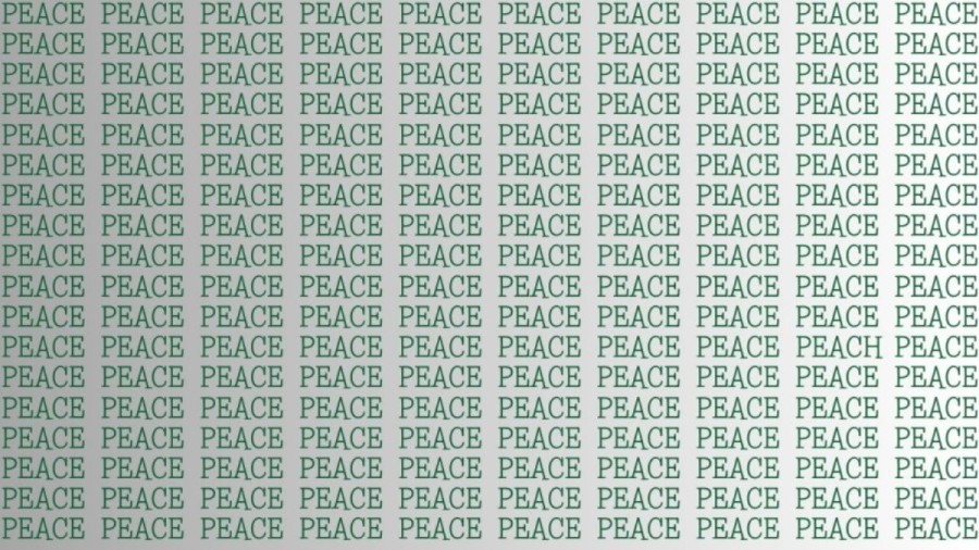 Brain Test: If you have Keen Eyes Find the Word Peach among Peace in 10 Secs