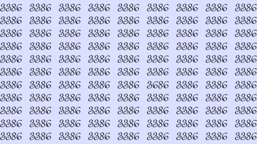 Can You Spot 3686 among 3386 in 30 Seconds? Explanation And Solution To The Optical Illusion