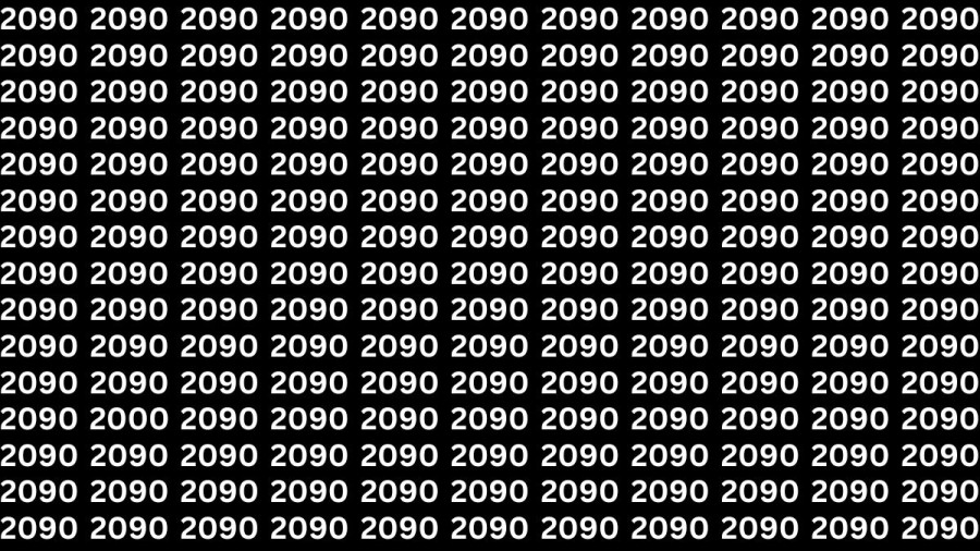 Observation Skills Test: If you have Keen Eyes Find the number 2000 among 2090 in 15 Secs