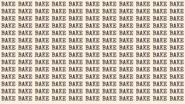 Optical Illusion: If you have Hawk Eyes find the Word Rake among Bake in 20 Secs