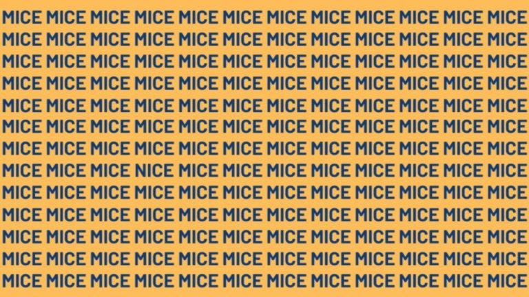 Optical Illusion: If you have Hawk Eyes find the Word Nice among Mice in 15 Secs