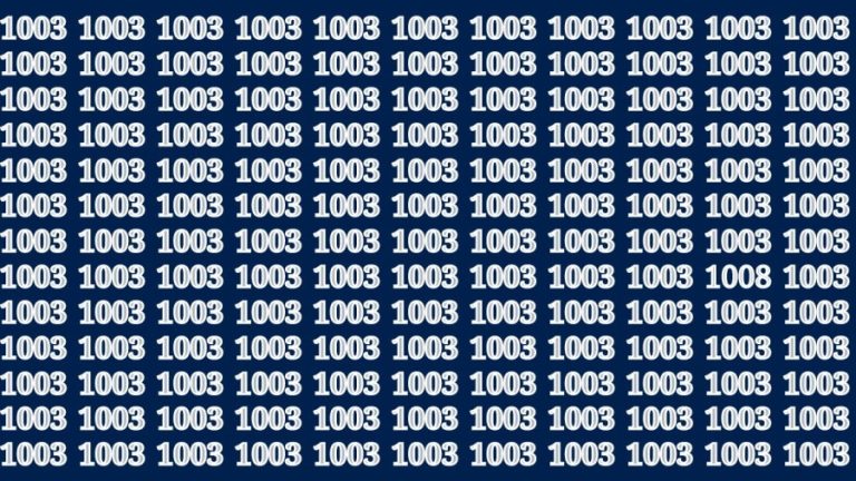 Optical Illusion: If you have Eagle Eyes Find the Number 1008 among 1003 in 12 Secs
