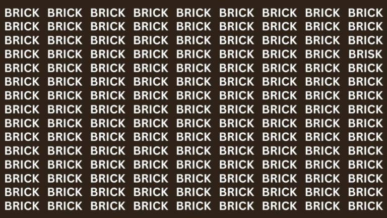 Brain Teaser: If you have Eagle Eyes Find the Word Brisk among Brick in 13 Secs