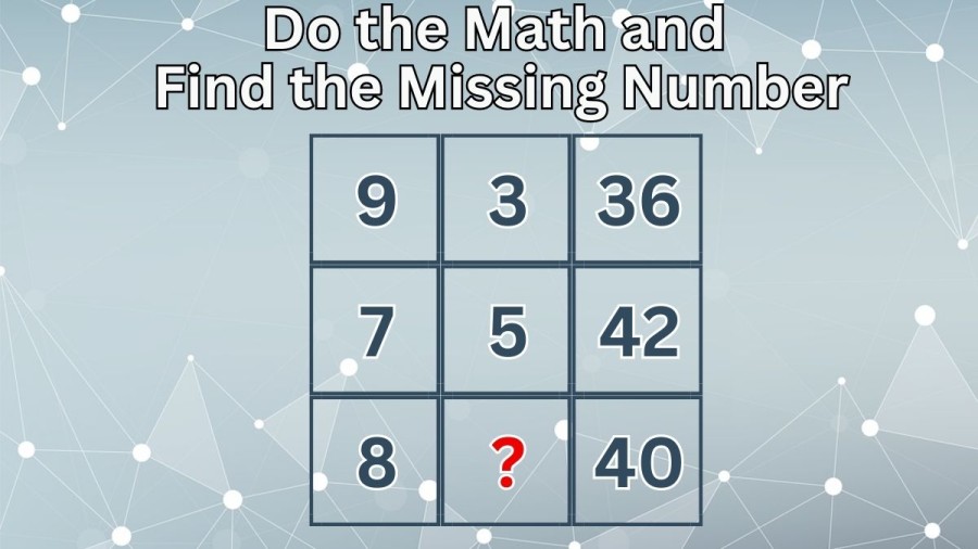 Brain Teaser: Do the Math and Find the Missing Number in 20 Secs
