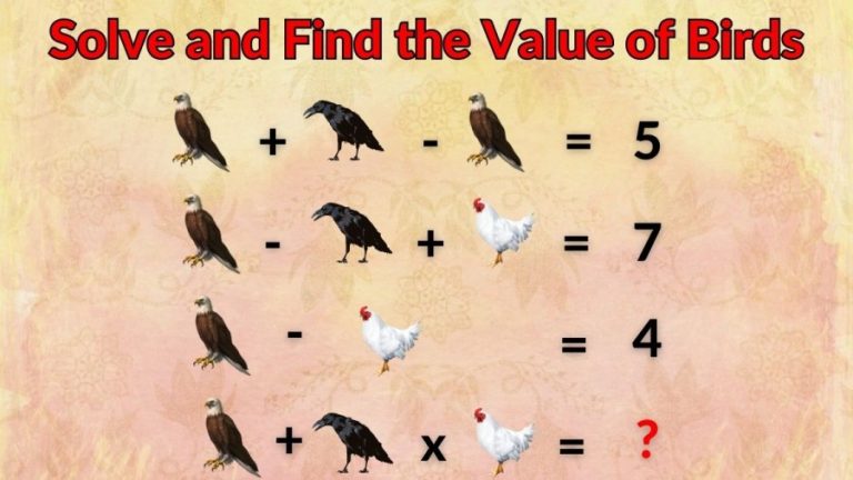 Brain Teaser Math Test: Solve and Find the Value of Birds