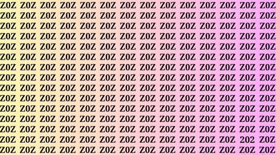 Observation Skills Test : Can you find the 202 among Z0Z in 15 Seconds?