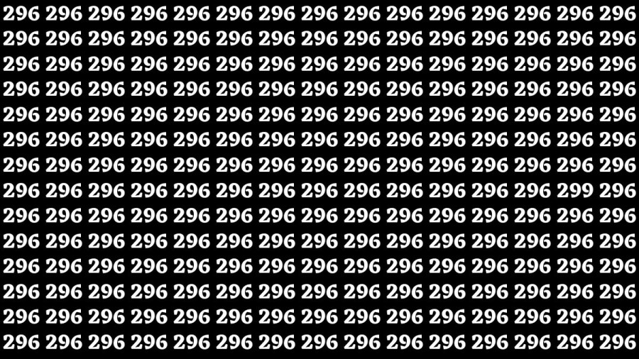 Observation Skills Test : Can you find the 299 among 296 in 10 Seconds?