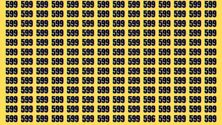 Observation Skills Test : Can you find the Number 599 among 596 in 15 Seconds?