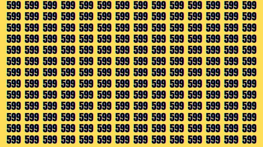 Observation Skills Test : Can you find the Number 599 among 596 in 15 Seconds?