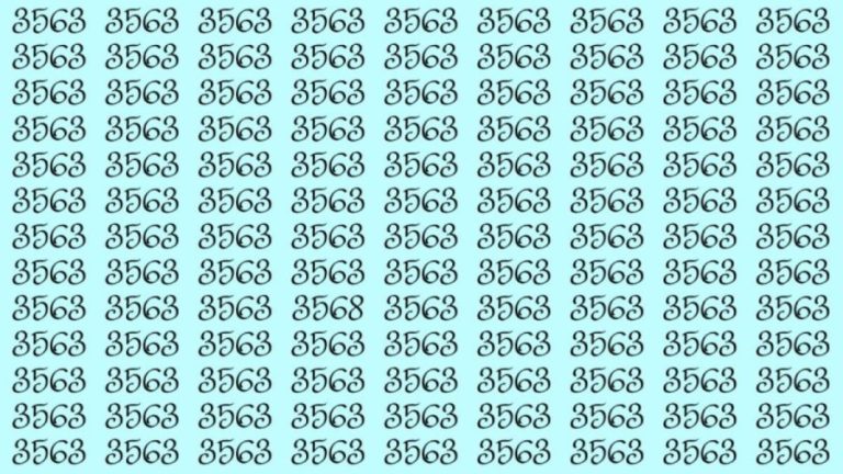 Observation Skills Test: Can you find the number 3568 among 3563 in 12 seconds?