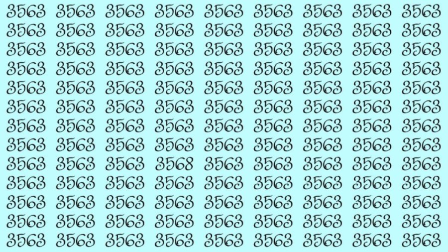 Observation Skills Test: Can you find the number 3568 among 3563 in 12 seconds?