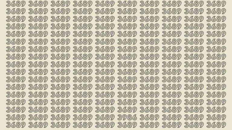 Observation Skills Test: Can you find the number 3986 among 3689 in 15 seconds?